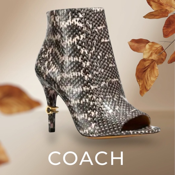 🍁 COACH Remi Bootie in Snakeskin Tan - Picture 1 of 9